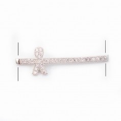 Spacer silver 925 and strass Boy 8.5x30mm x 1pc