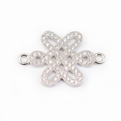 Spacer silver 925 and strass Chinese knot 15x22mm x 1pc