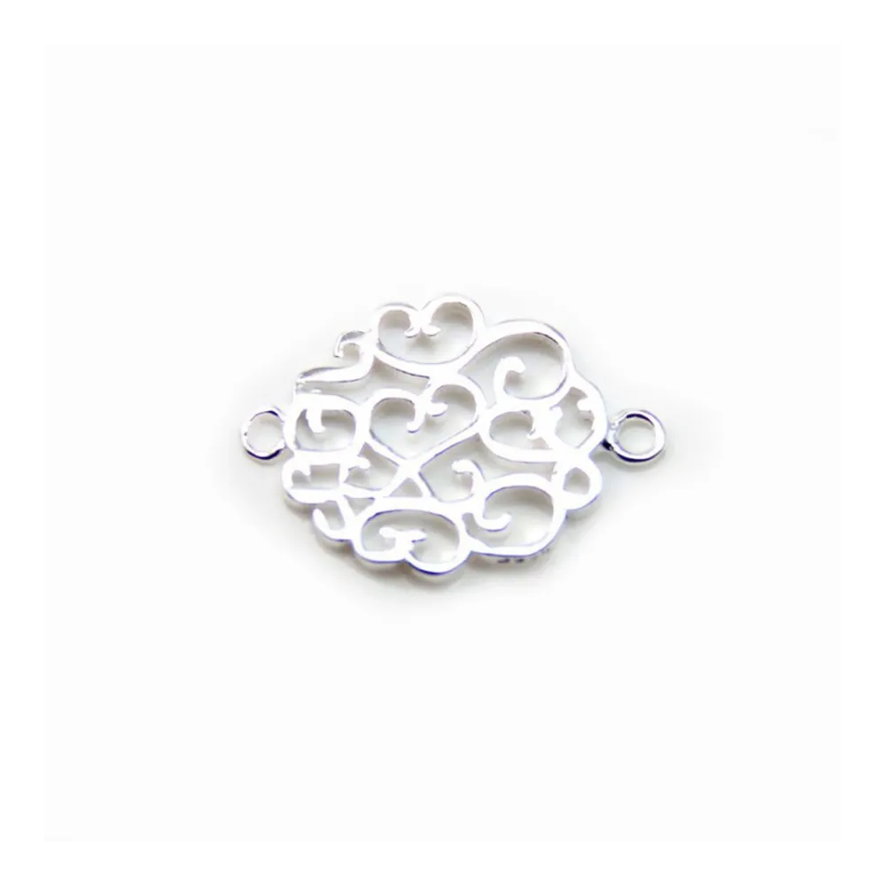 Intercalaire ajourée argent 925 ,12x16.7mm x 1pc