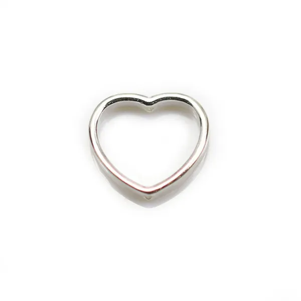 Intercalaire en argent 925, en forme de coeur, avec 2 trous, 12 * 13mm x 2pcs