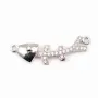 Spacer silver 925 and strass Fishbone 7.5x26mm x 1pc