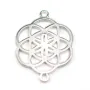 Intercalary flower silver 925 rhodié, 16x22mm x 1pc