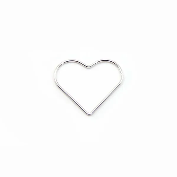 Intercalaire coeur fermés,24.5x21mm, argent 925  x 1pc