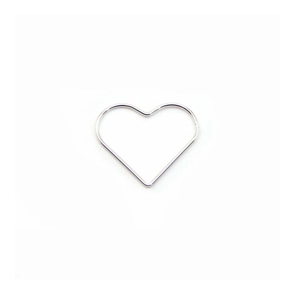 Intercalaire coeur fermés,24.5x21mm, argent 925  x 1pc
