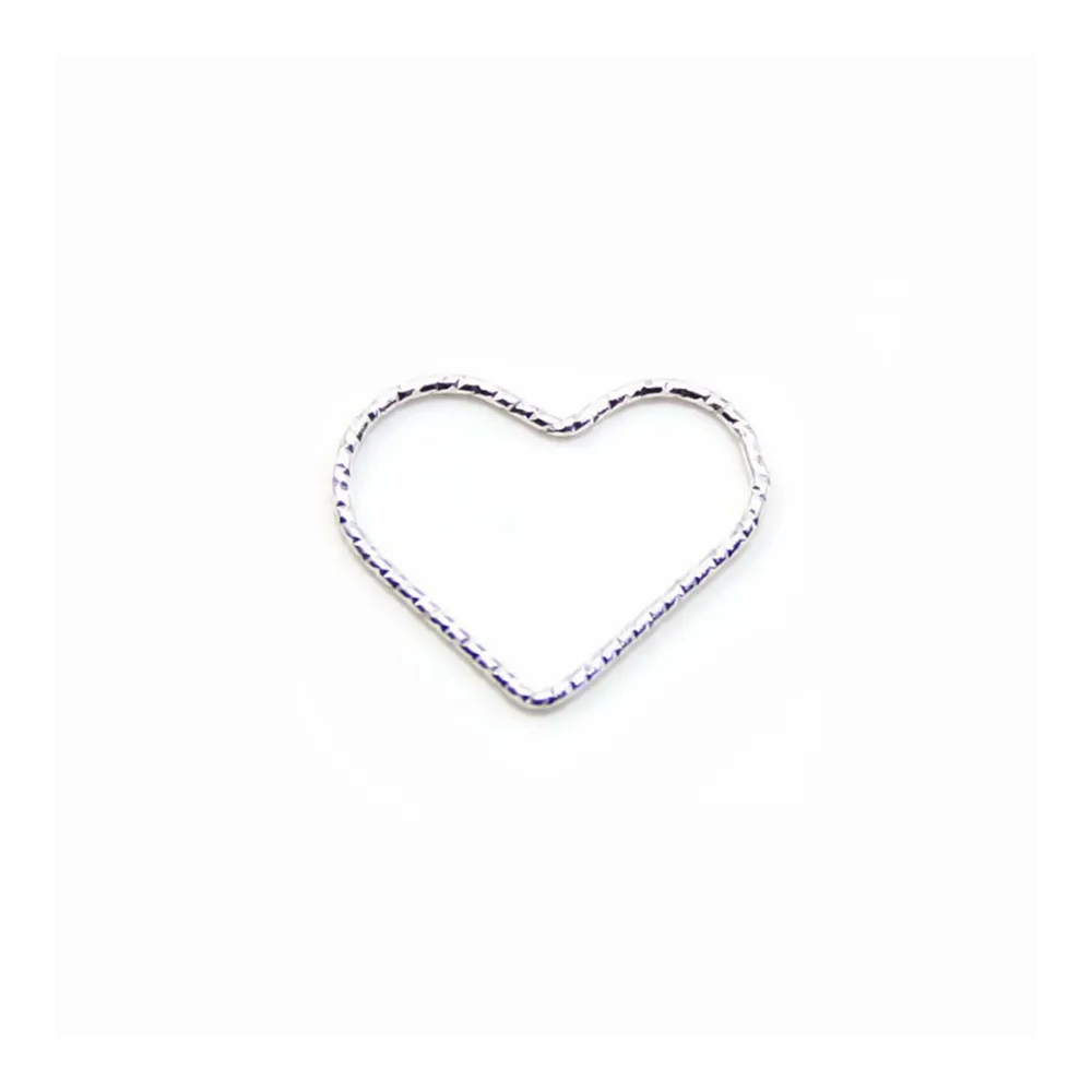 Intercalaire coeur martèle ,16x20mm, argent 925  x 2pcs