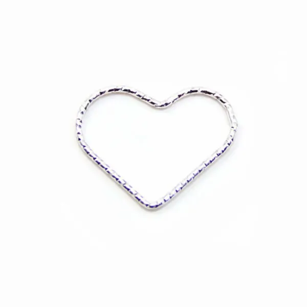Intercalaire coeur martèle ,16x20mm, argent 925  x 2pcs