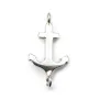 Rhodium 925 sterling silver clover charm 13mm x 1pc