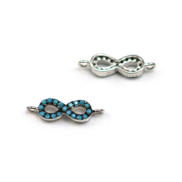 Intercalaire 8 infini turquoise reconstitué 5x18mm x 1pc