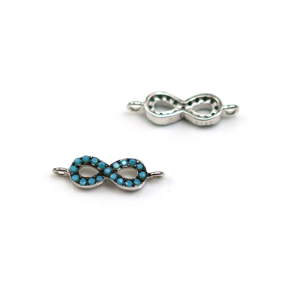 Intercalaire 8 infini turquoise reconstitué 5x18mm x 1pc