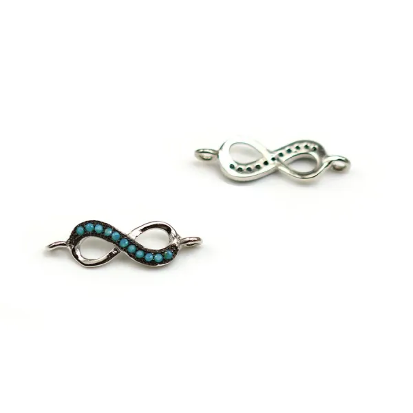 Intercalaire 8 infini turquoise reconstitué 5.5x18.5mm x 1pc