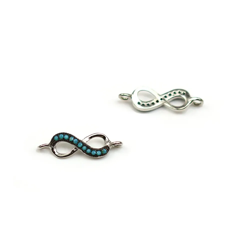 Intercalaire 8 infini turquoise reconstitué 5.5x18.5mm x 1pc