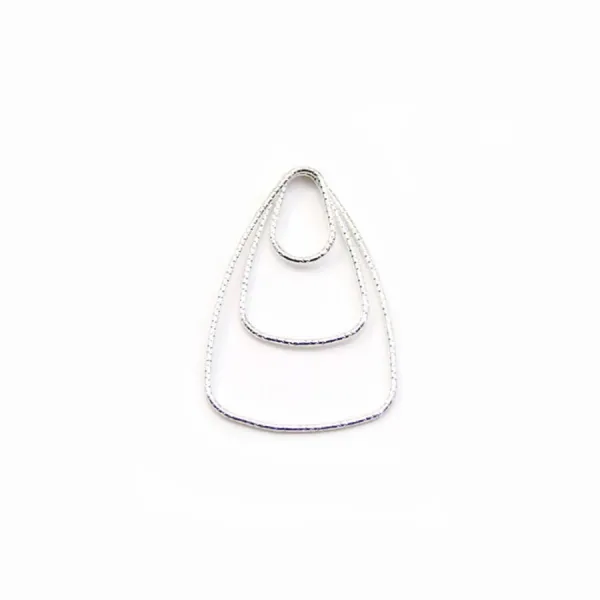 Intercalaire triple triangle martèle ,21x25mm, argent 925  x 1pc