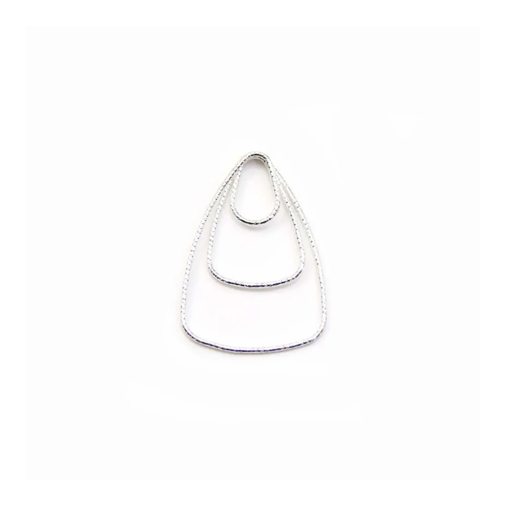 Intercalaire triple triangle martèle ,21x25mm, argent 925  x 1pc