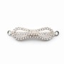 Sterling Silver 925 rhodium  tube zircons 28x7mm with ring 3mm x 1pc
