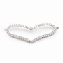 Sterling Silver 925 rhodium  BARETTE HEART& zircons 42x14.5mm with ring 2.5mm x 1pc