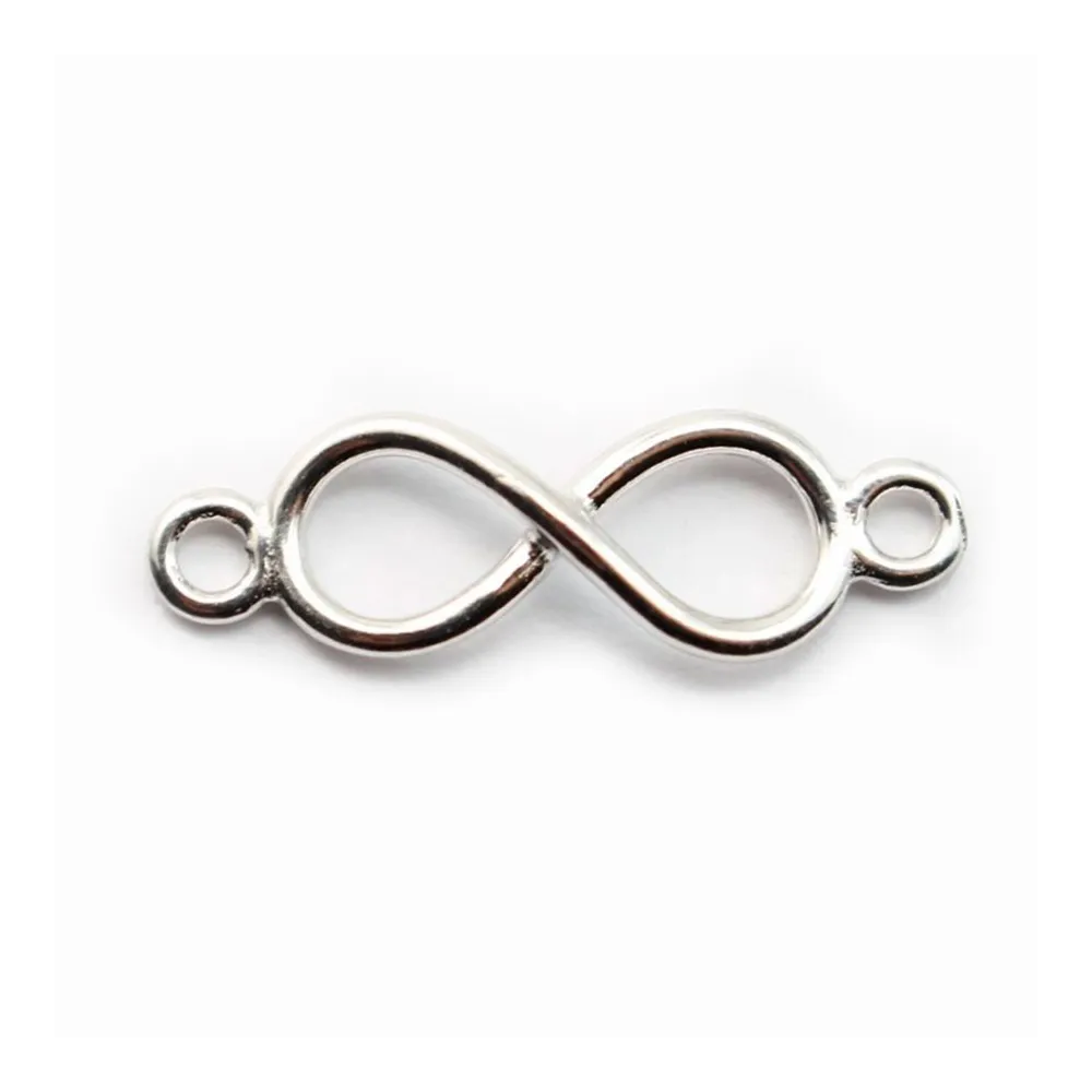 Argent 925 rhodie  pendantif  huit 6x19.5mm avec anneau 2.8mm x 1pc