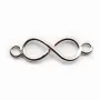 Argent 925 rhodie  pendantif  huit 6x19.5mm avec anneau 2.8mm x 1pc