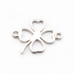 Sterling Silver 925 rhodium Spacer Breloque trefle 13mm with ring 2.8mm x 1pc
