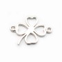 Sterling Silver 925 rhodium Spacer Breloque trefle 13mm with ring 2.8mm x 1pc