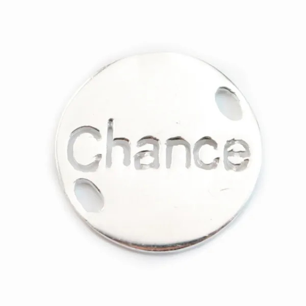 925 Sterling Silver  Chance charm 15mm x 1pc 