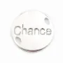 Breloque ronde Chance 15mm Argent 925  x 1pc
