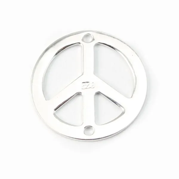 Peace&love 925 espaçador de prata 15mm x 1pc