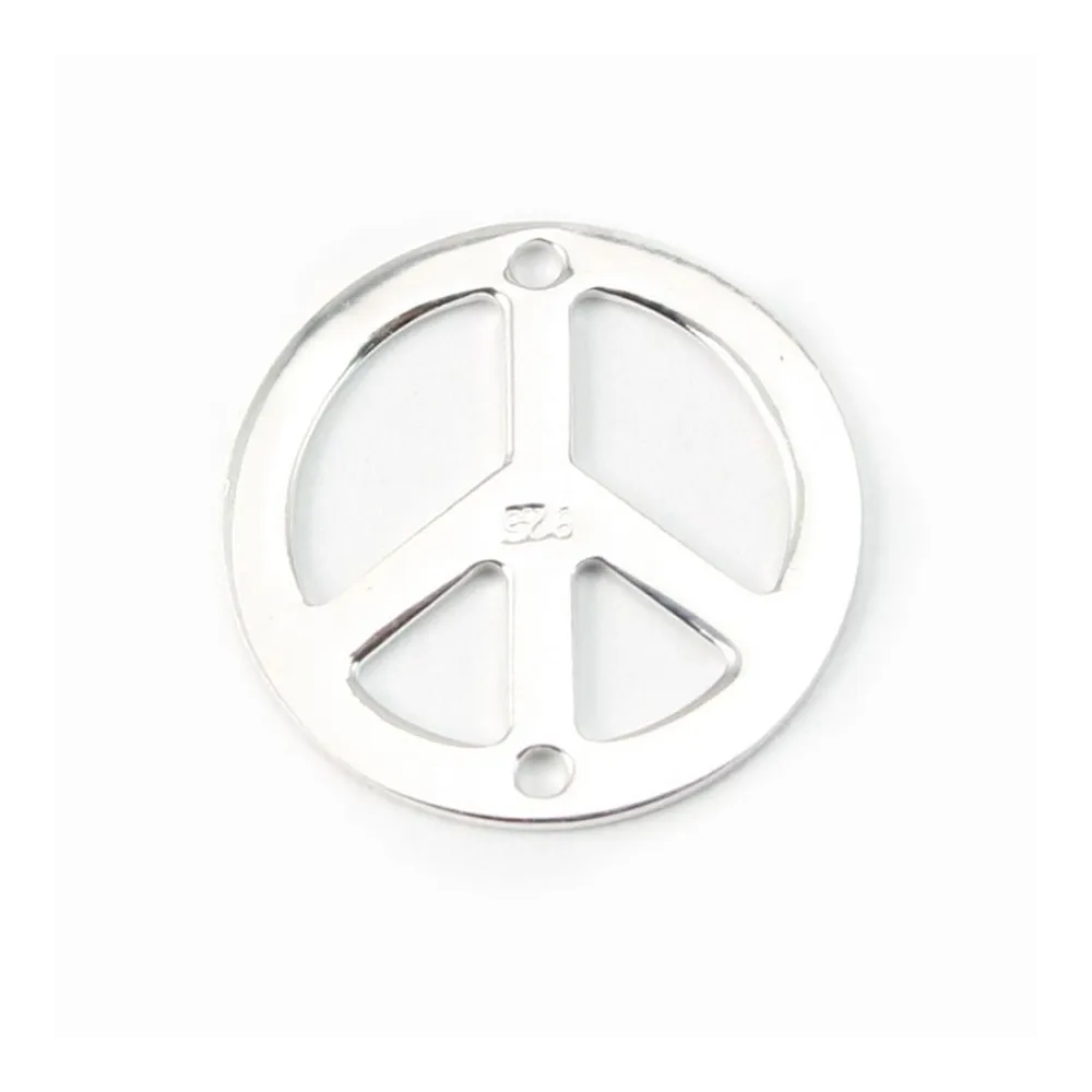 Argent 925 breloque peace & love 15 mm x 1pc