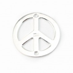 Sterling Silver 925 breloque  peace & love 15 mm x1 pc