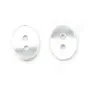Sterling Silver 925 oval button 9.5x13mm x 5 pcs