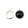 Pendentif support  pour cabochon ronde, argent 925, 14mm x 1pc
