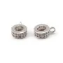 Attache pendentif rond zicon 10 mm en Argent 925 x1