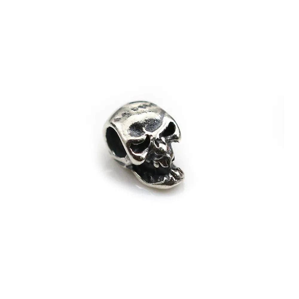 Pendentif en forme de tête de mort, en argent 925, de taille 5x10mm x 2pcs
