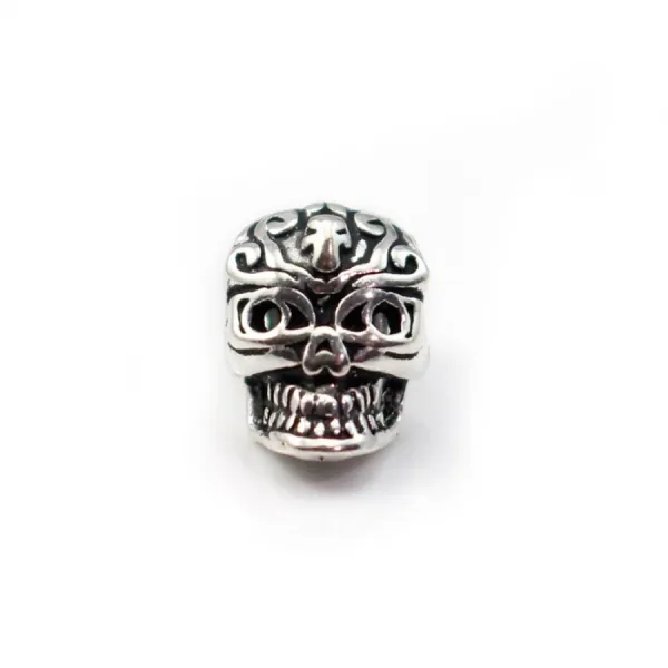 925 Sterling Silver skull pendant  7x11mm  x 1pc 