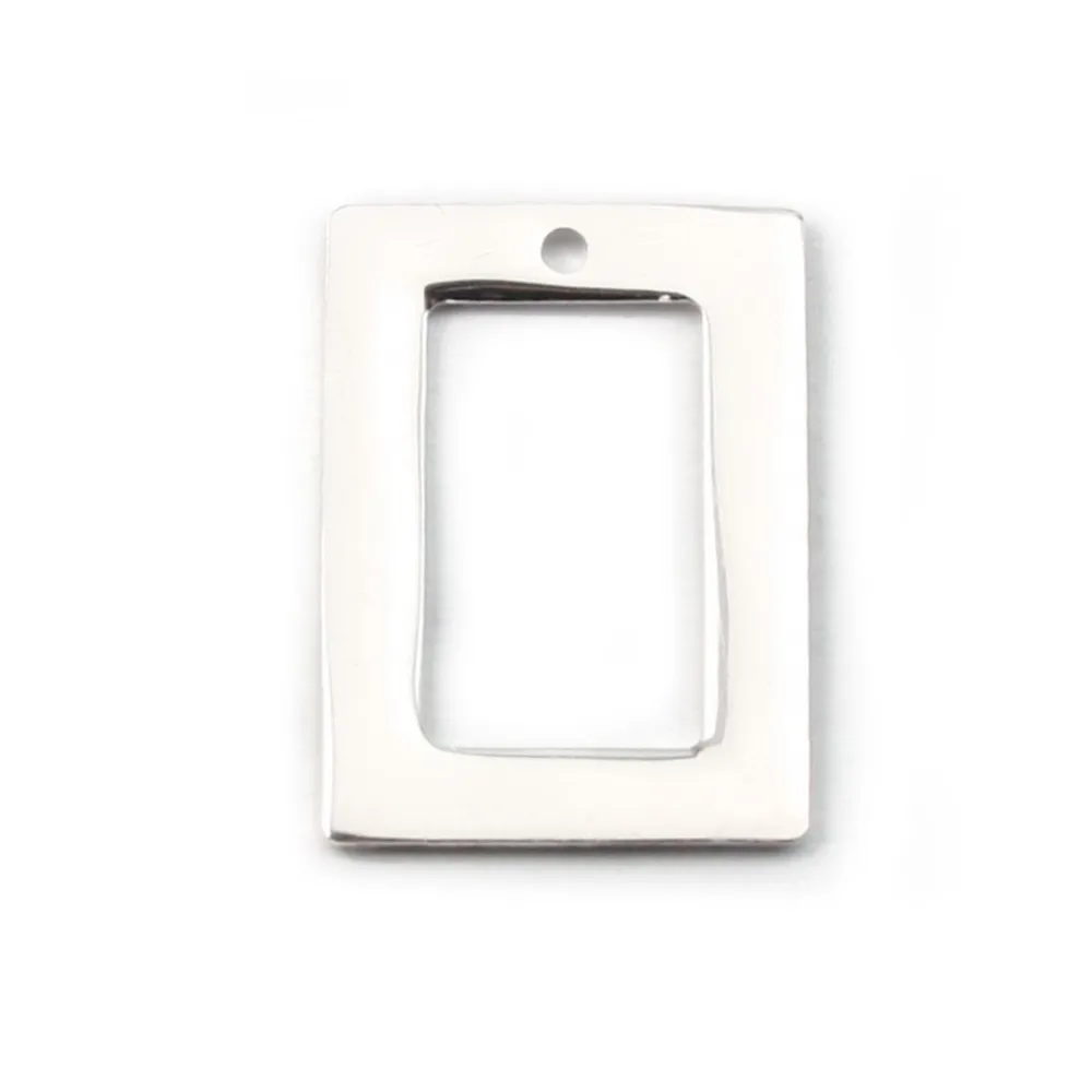 Argent 925 carre-carre plat 10mm x 2 PCS