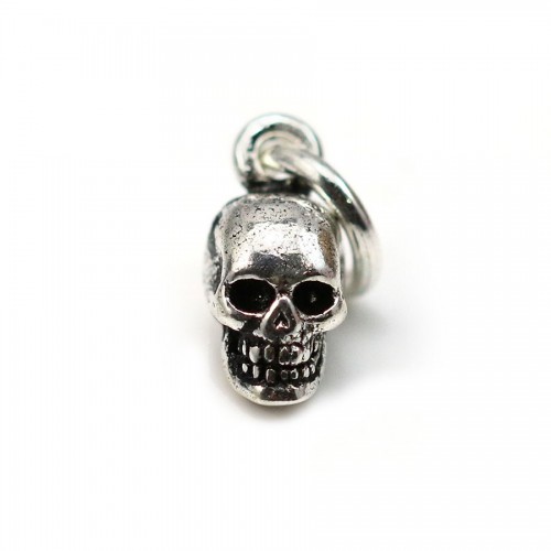 Charm in shape of skull, in 925 silver, in size of 5 * 11mm x 1pc