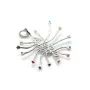 Pendentif en argent 925 rhodié & zirconium multicolore pour perle baroque x 1pc