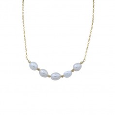 Simple Necklace dark bleu cultured Pearl Freshwater 8-9mm
