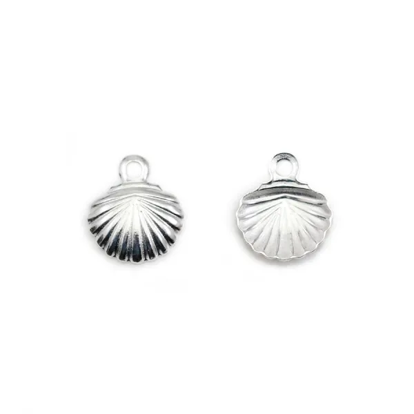 Breloque coquillage 8x9mm en argent 925 x 2pcs