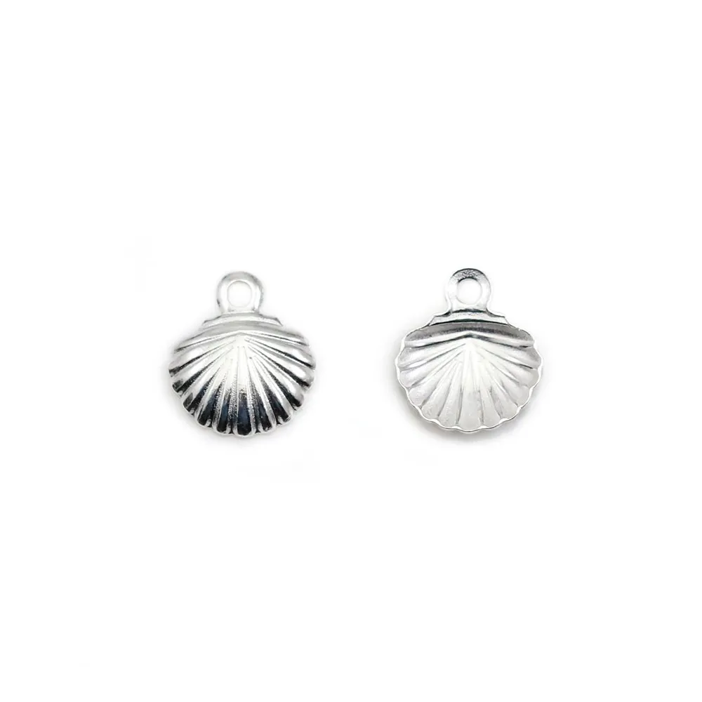 Breloque coquillage 8x9mm en argent 925 x 2pcs