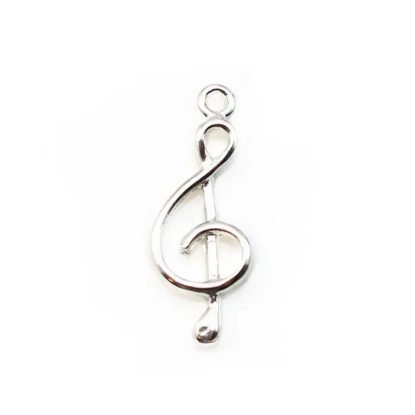 Breloque clef de sol en argent 925 8x20mm x 1pc