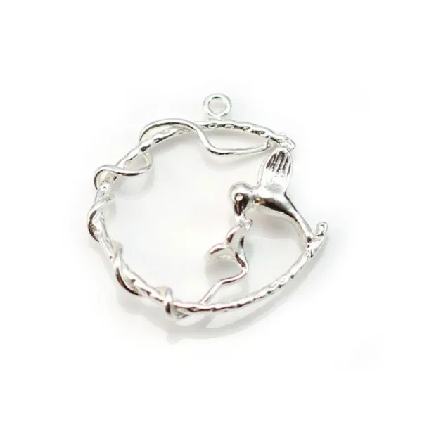 925 sterling silver hummingbird pendant  26mm x 1pc