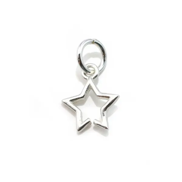 Intercalaire étoile ajourée, argent 925, 8x13.5mm x 2pcs