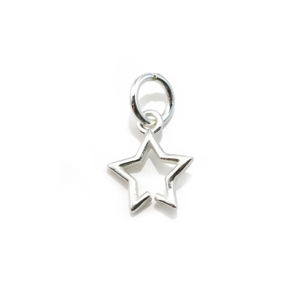 Intercalaire étoile ajourée, argent 925, 8x13.5mm x 2pcs