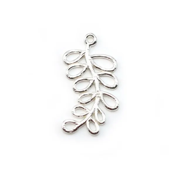 Breloque plume en argent 925 24mm x 1pc