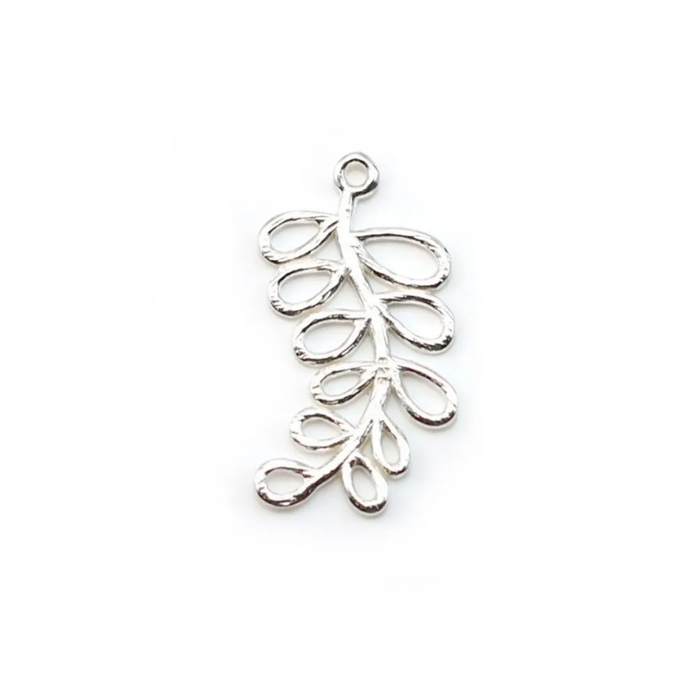 Breloque plume en argent 925 24mm x 1pc