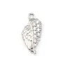 Breloque en forme d'ailes, en argent 925 rhodié & zirconium, mesurant 6x13.5mm x 1pc