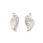 Breloque en forme d'ailes, en argent 925 rhodié & zirconium, mesurant 6x13.5mm x 1pc