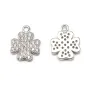 Pendentif en argent 925 rhodié & zirconium, en forme de fleur, 9x11mm x 1pc