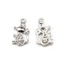 Breloque en argent 925 & zirconium , en forme de souris, mesurant 6x12mm x 1pc