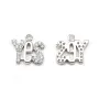 Breloque en argent 925 & zirconium, en forme de "YES", mesurant 9.5x10.5mm x 1pc